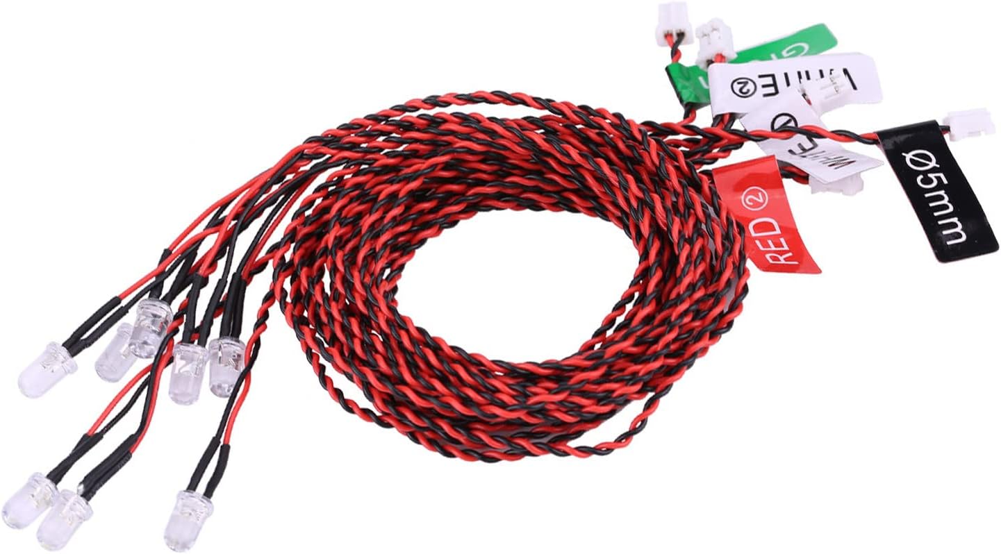 8 LED RC Light Kit, RC Flashing Lighting System, Simulation Flash Lamp for 1/10 RC Airplane Helicopter (4-6V)