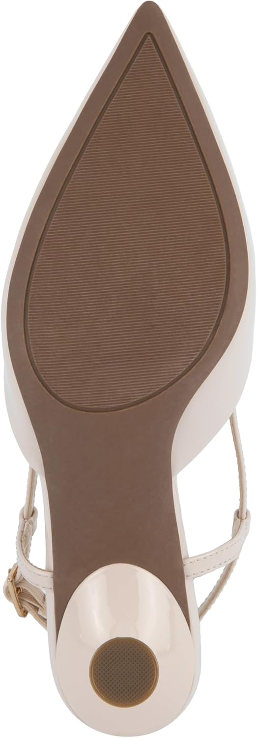 Jones New York Women's Pointed Toe Slingback Kitten Heels, Comfortable Dress Pumps with Adjustable Buckle, Elegant Low Heel Shoes for Wedding, Evening, or Office