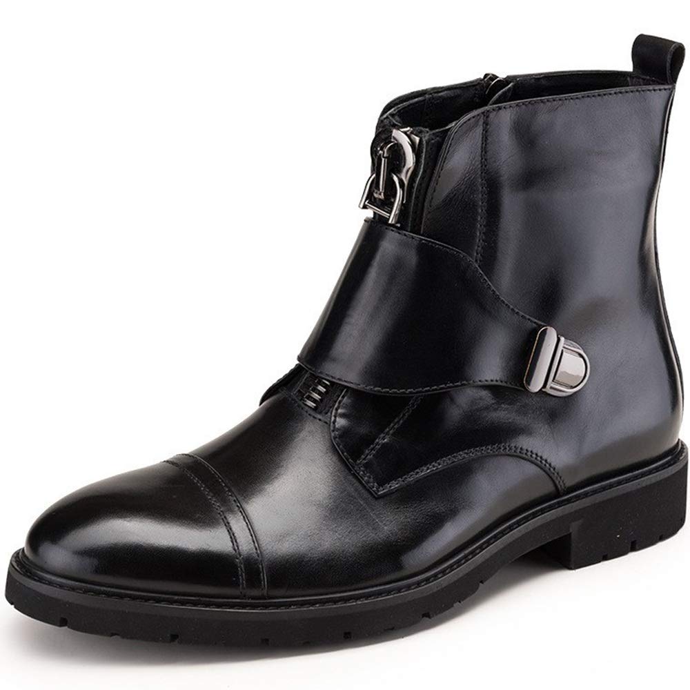Botte de travail pour hommes en cuir avec fermeture éclair pour boîte de nuit