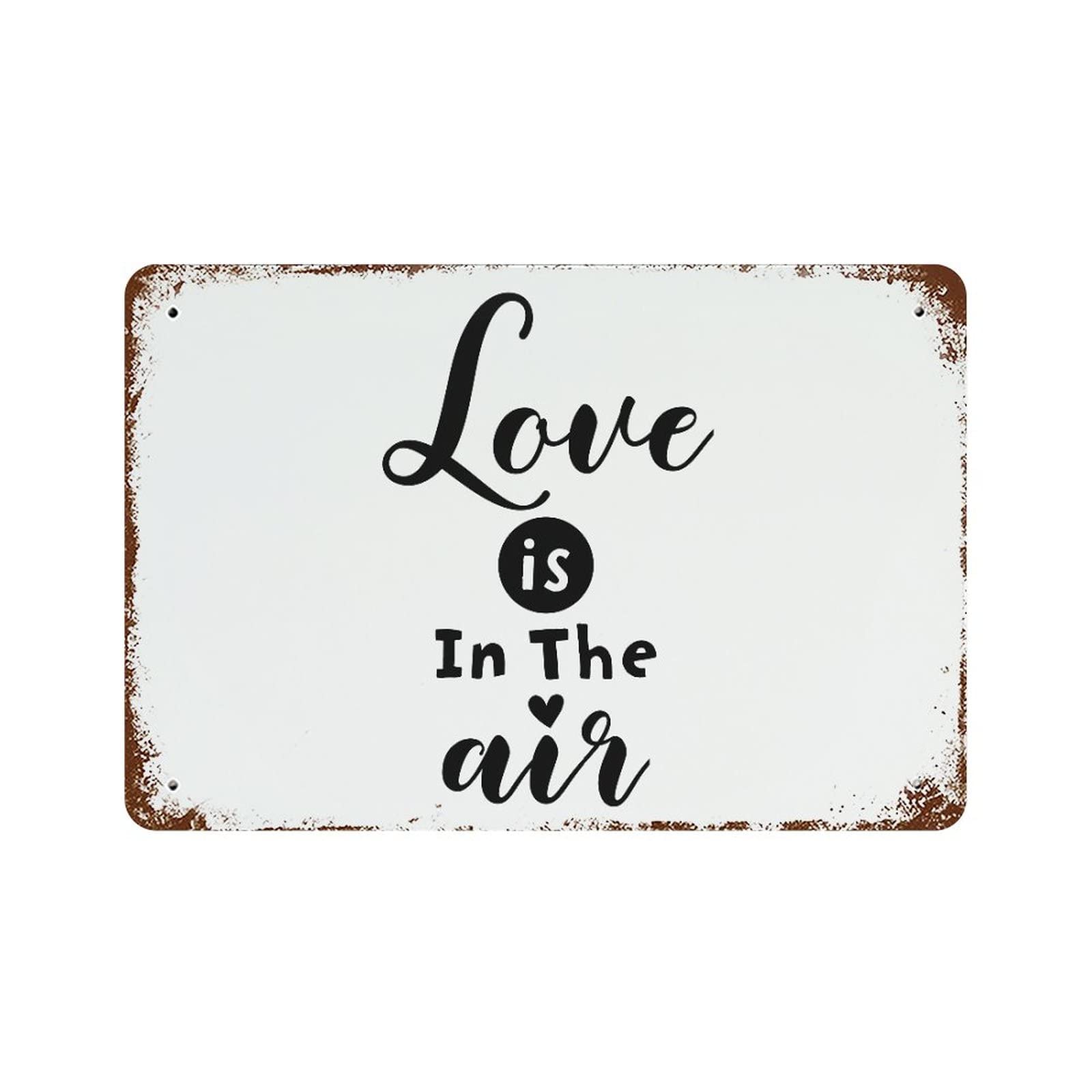 Plaque en aluminium poétique Love Is In The Air décoration murale salon