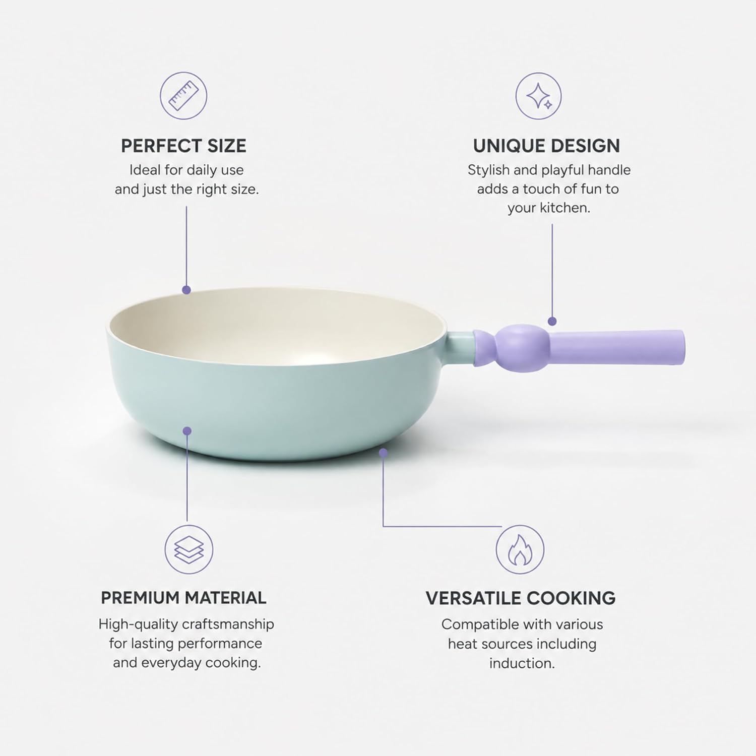 Neoflam Better Finger 9-Inch Wok Pan, Ceramic Nonstick, Induction, Korea image 5
