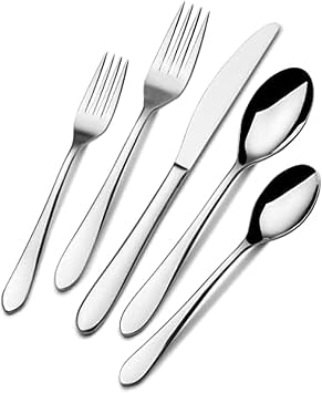 Fitz & Floyd Fitz and Floyd Nevaeh Coupe Silverware 45 piece service for eight, Gray, 5266455