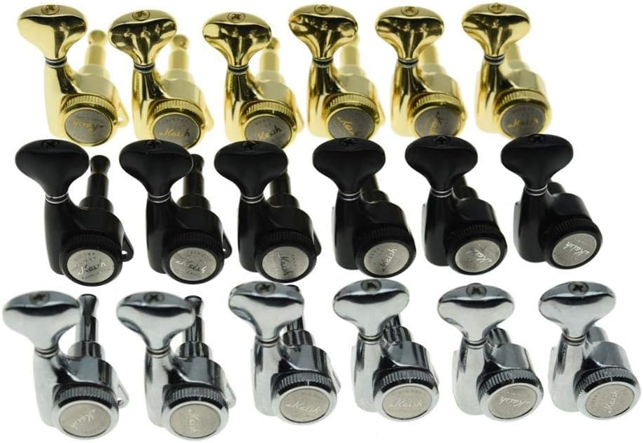 KAISH 18:1 Gear Ratio Guitar Locking Tuners Machine Heads Guitar Locking Tuning Keys Pegs for Strat/Tele/LP/SG most Electric or Acoustic Guitars Gold