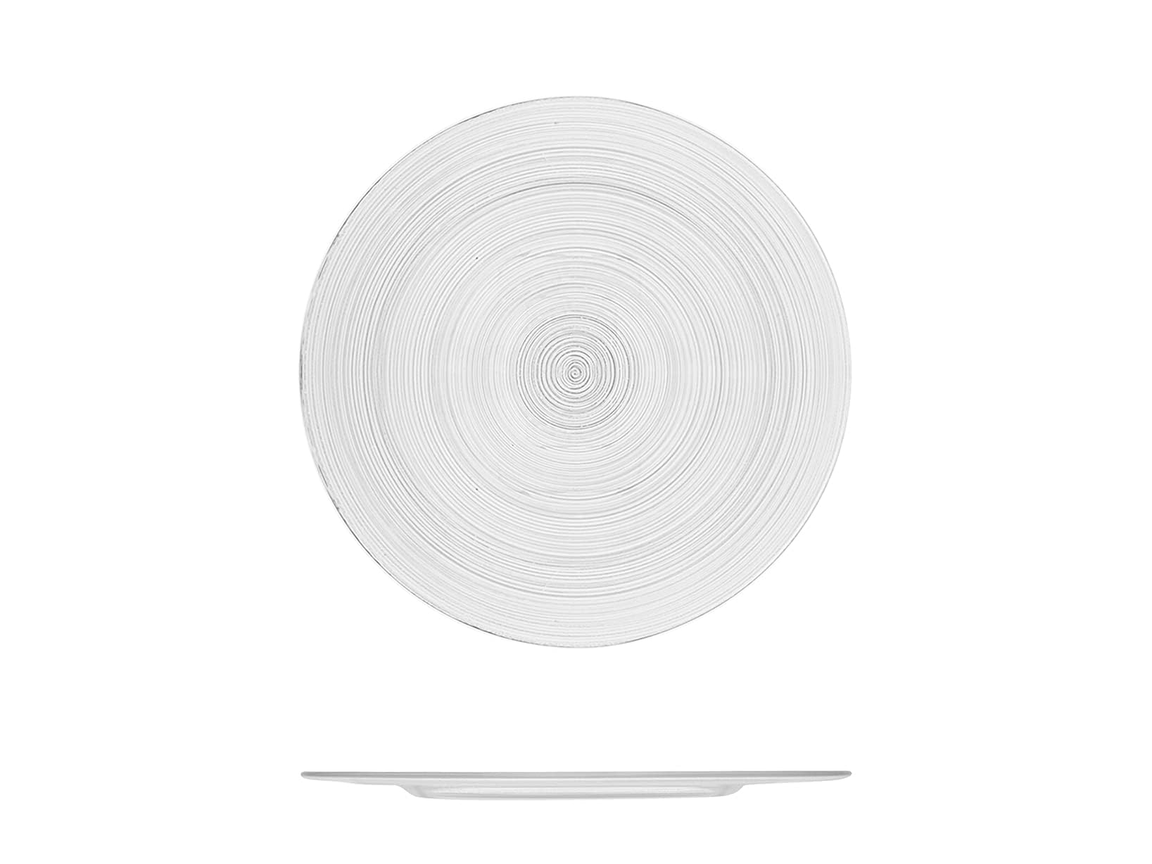 H&H Circle – Set 6 Piatti Pane in Vetro Trasparente, Ø 18 cm, Trama a Cerchi Concentrici, Lavabili in Lavastoviglie