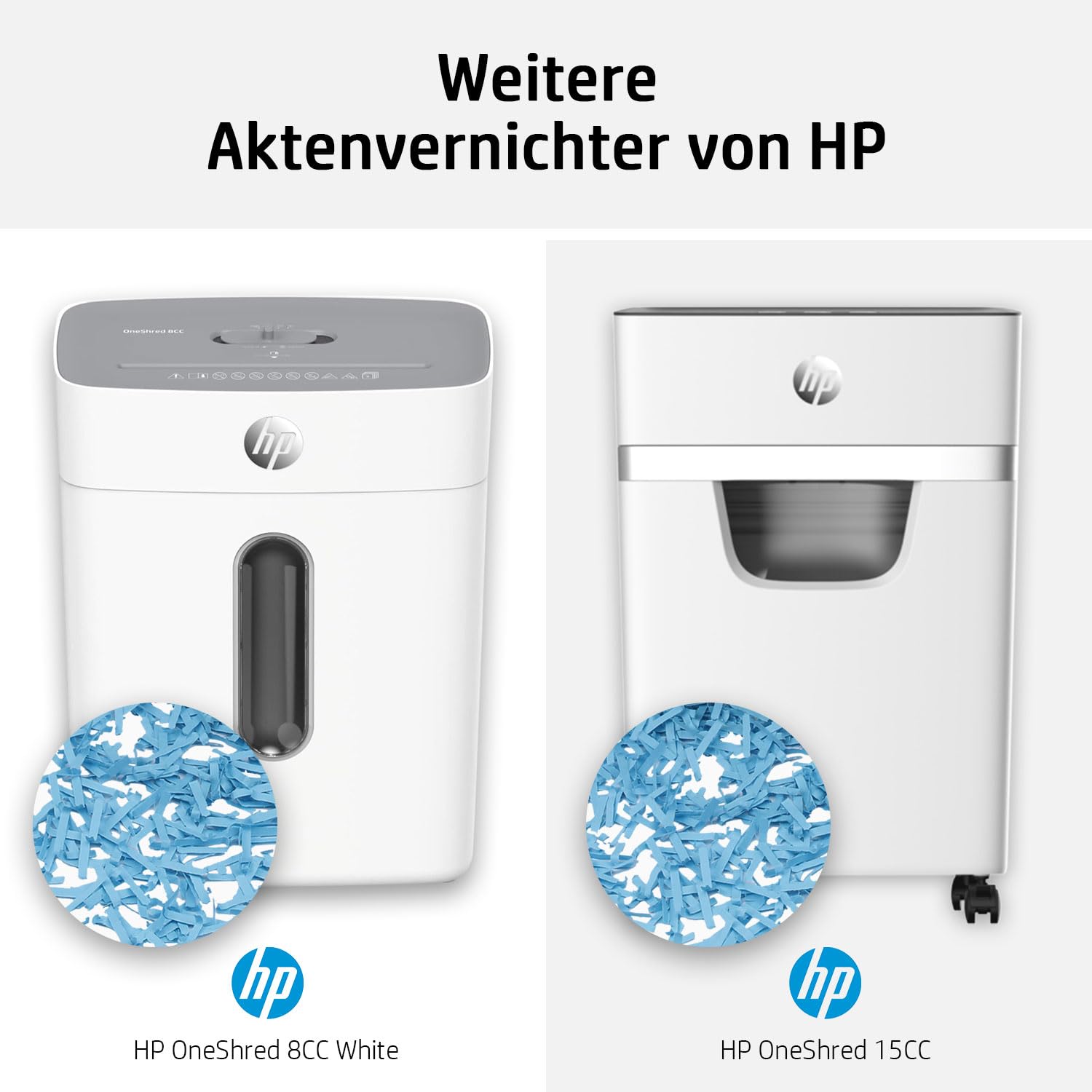 HP OneShred 8CC Black Paper Shredder Safety Level P-4 Cross Cut 8 Blades Black Silver