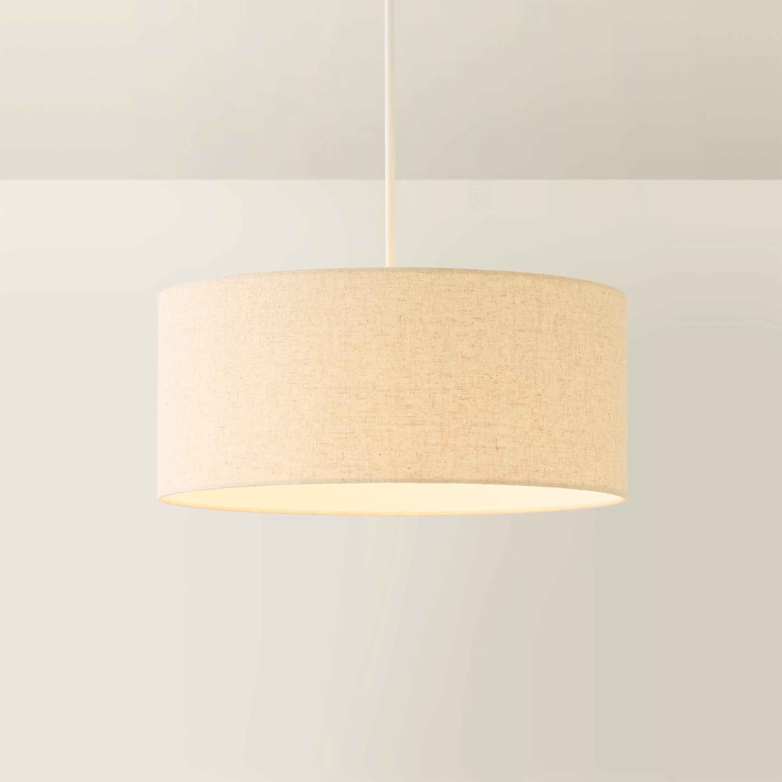 ValueLights | Reni Natural Large Linen Squat Drum Shade 45cm