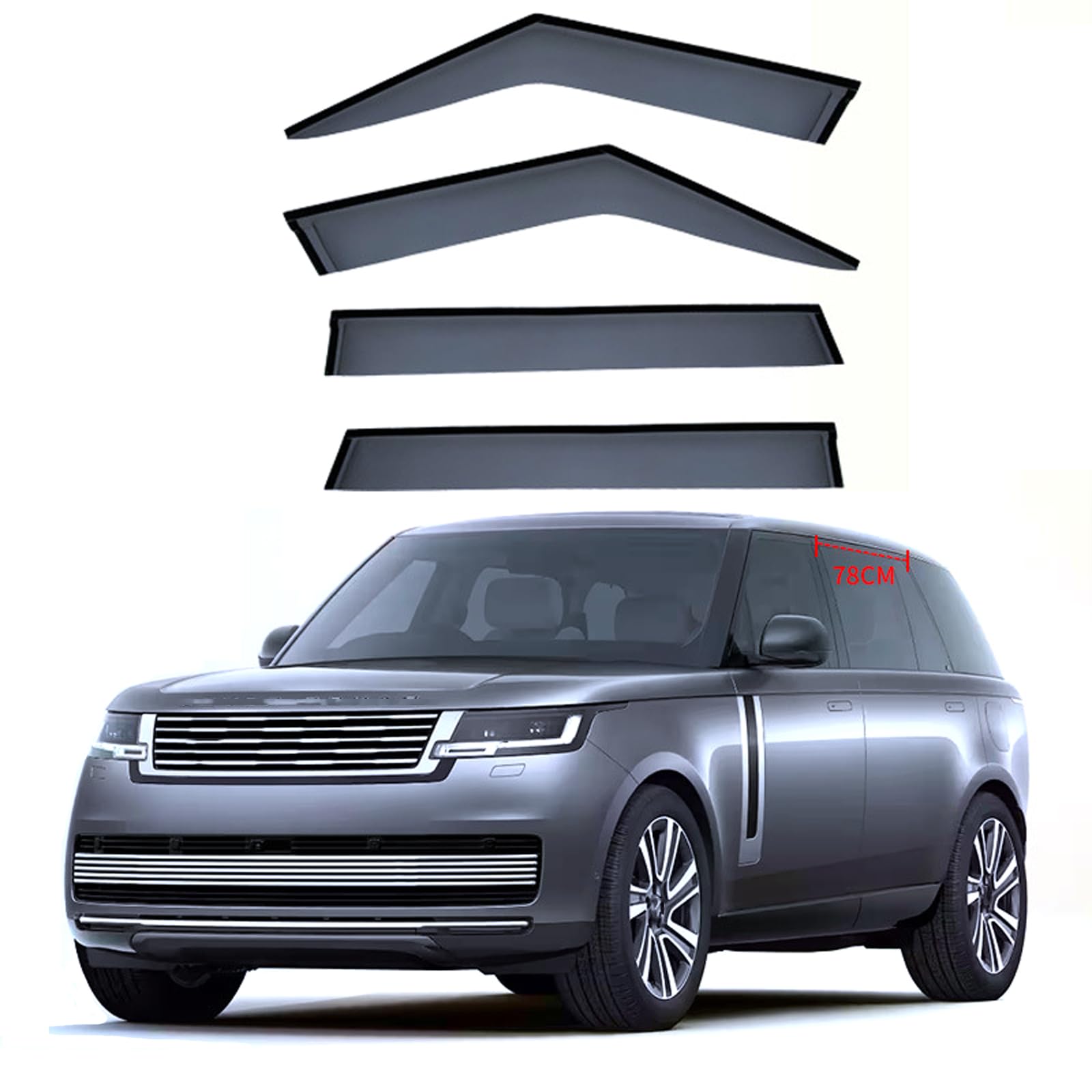 Sxxts Wind Deflectors For Land Rover Range Rover Executive Swb Mk5-L460 2023-2026, Window Wind Rain Visor Deflectors Durability Waterproof Window Visors Car Accessories