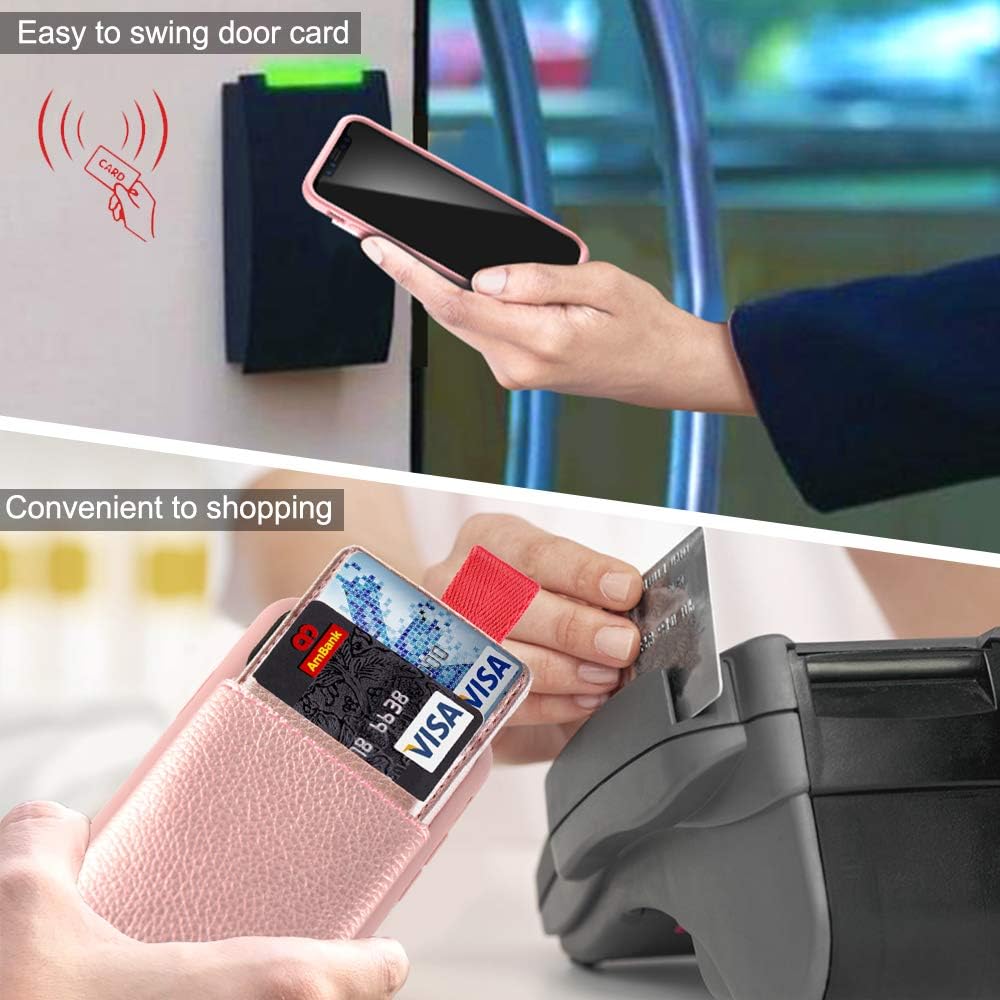 LAMEEKU Wallet Leather Case for Apple iPhone XR, 6.1-Inch, Protective Credit Card Holder Slot Pocket Cases, Shockproof TPU Bumper Phone Cover Compatible with iPhone XR 6.1" (2018 Release) -Rose Gold