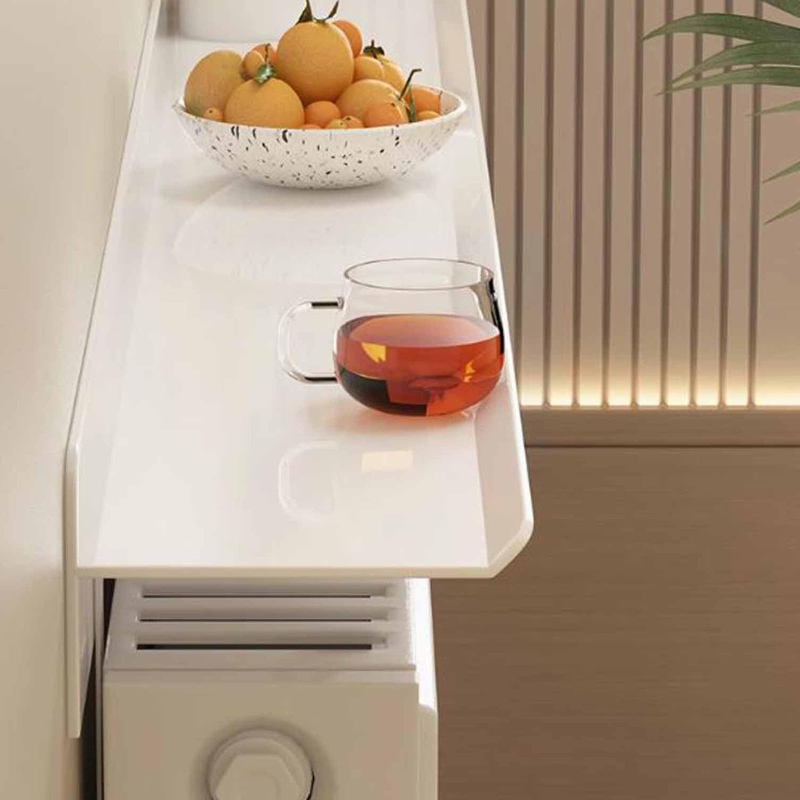 Mensola per termosifone senza foratura, staffa facile da montare, larghezza regolabile per soggiorno, camera da letto, corridoio