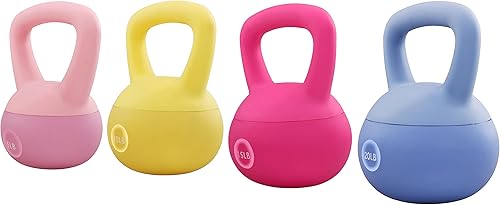 Miniatura 10 de Fitvids Pesas rusas suaves, con relleno de arena de mar y hierro para mujeres y hombres, pesas rusas de vinilo suave codificadas por colores, varios