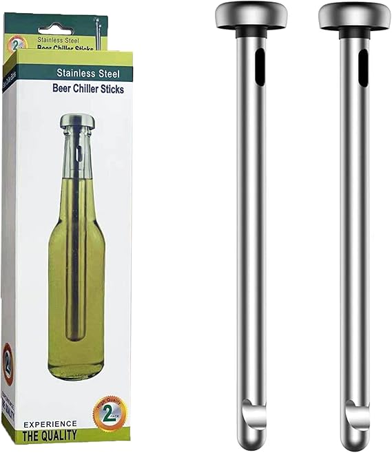 Beer Chiller Sticks, 2 Pieces Stainless Steel Beer Bottle