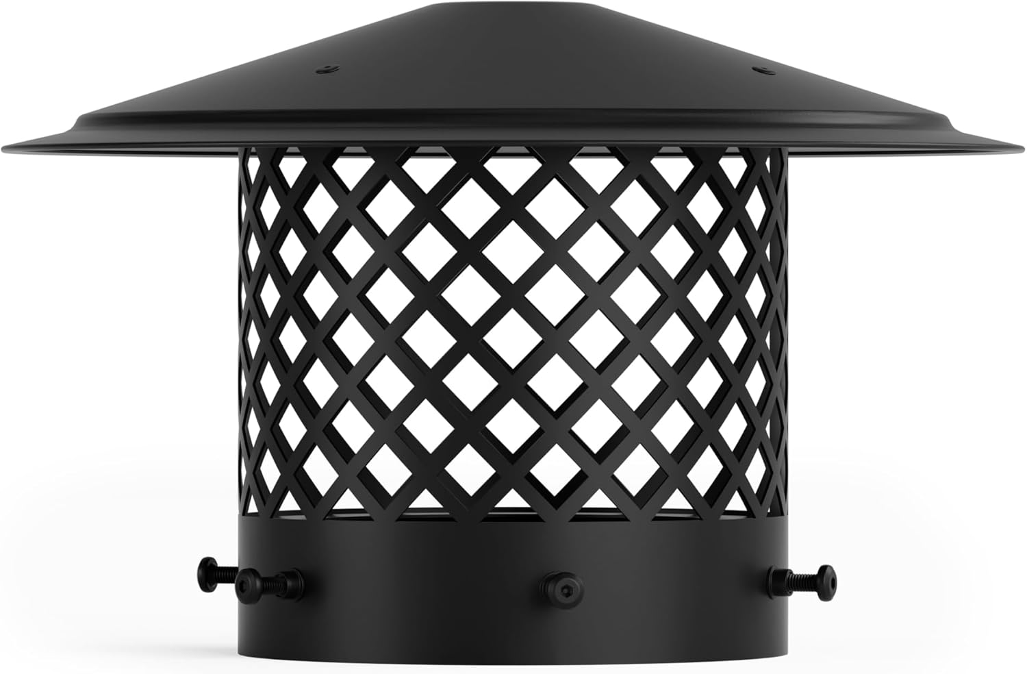 6 Inch Chimney Cap Round Chimney Cover, Fireplace Chimney Caps for Outside, Chimney Rain Caps, Roof Vent Cap, All Weather, Easy to Install, Black