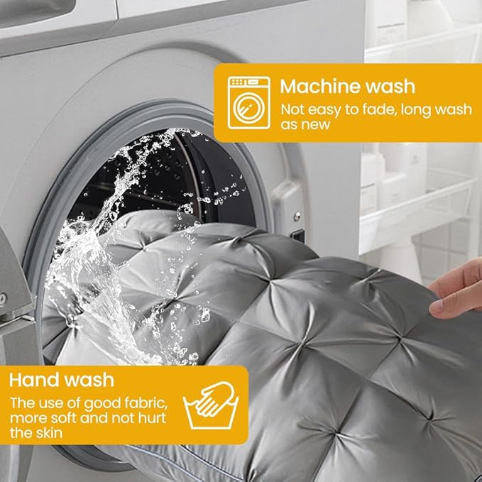 Almohada Duvet Rectangular Gris Ergonómica miniatura 4