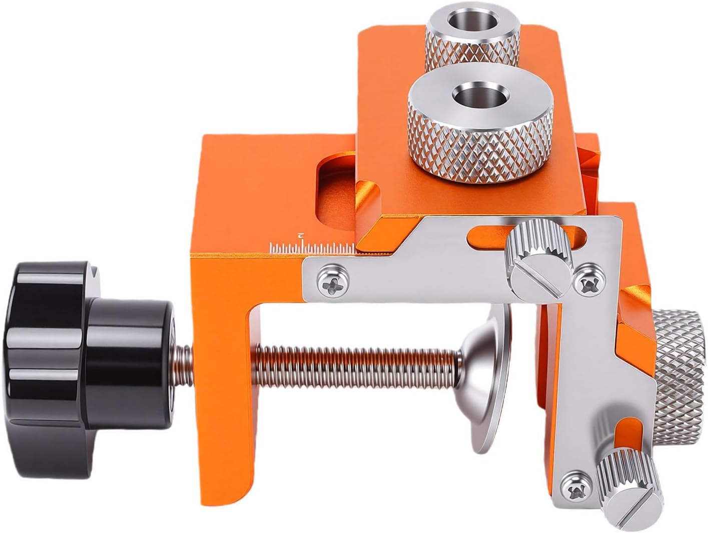 Garosa Dowel Jig Kit Aluminum Alloy Woodworking Drill Guide with Adjustable Clamping Range 15 to 25mm Stainless Steel Drill Sleeve for Precise Drilling on Wooden Doors and Panel Furniture