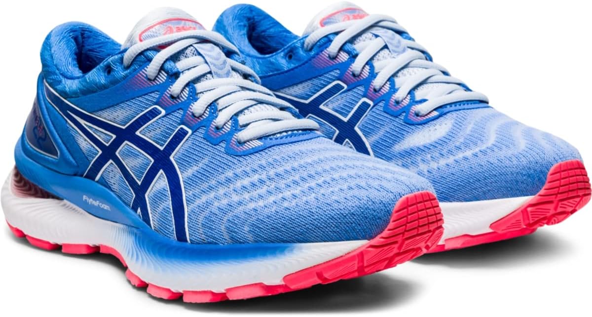 ASICS Women's Gel-Nimbus 22 Lite-Show Running Shoes 5 Soft Sky/Tuna Blue
