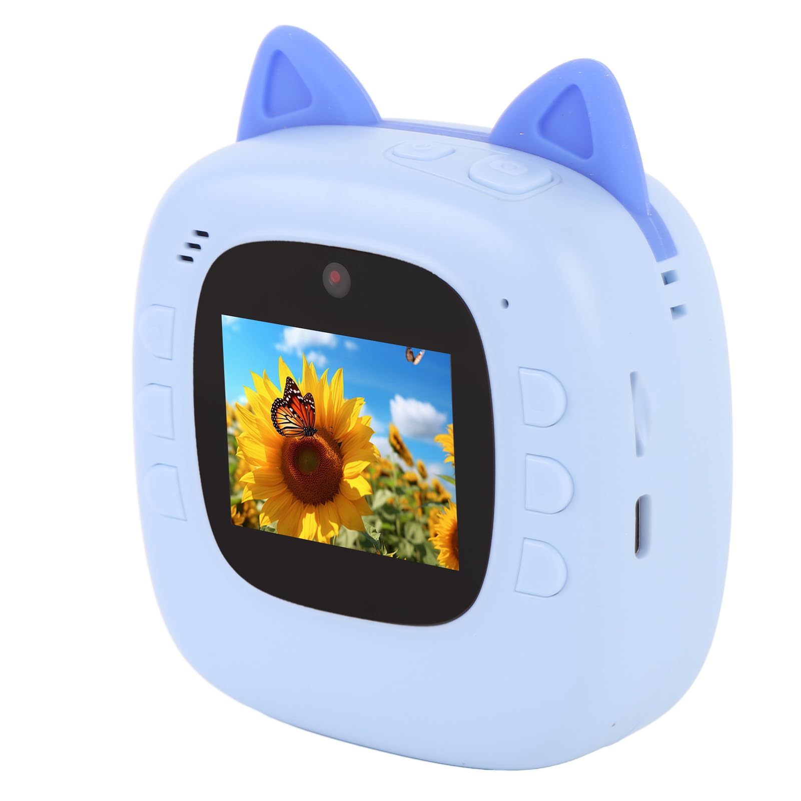 Instant Print Camera 20MP HD Dual Selfie Selfie 4X Zoom 2 -calowy Ekran Kamera Podróżna z 3 Rolkami Papieru do Druku (BLUE)