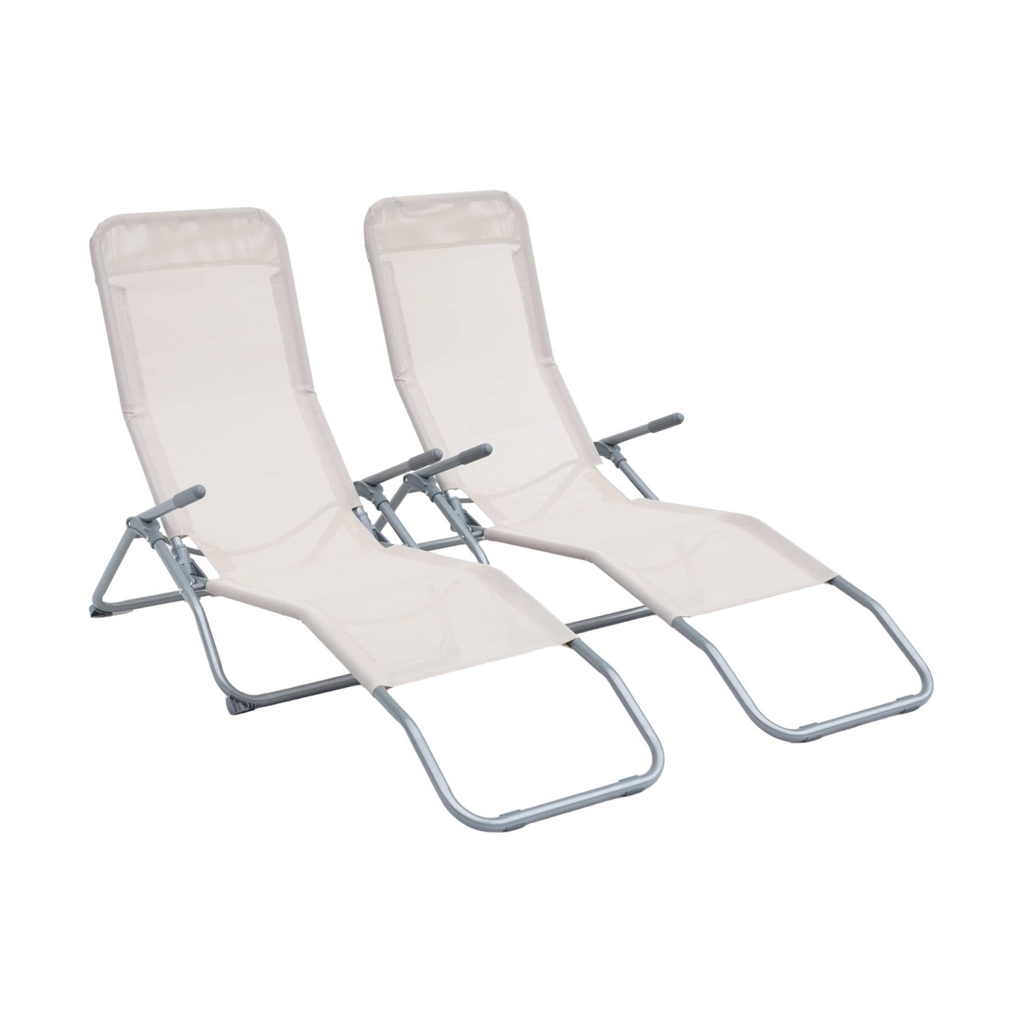 Set 2 sdraio in textilene multiposizione Talpa - 70x165x60 cm