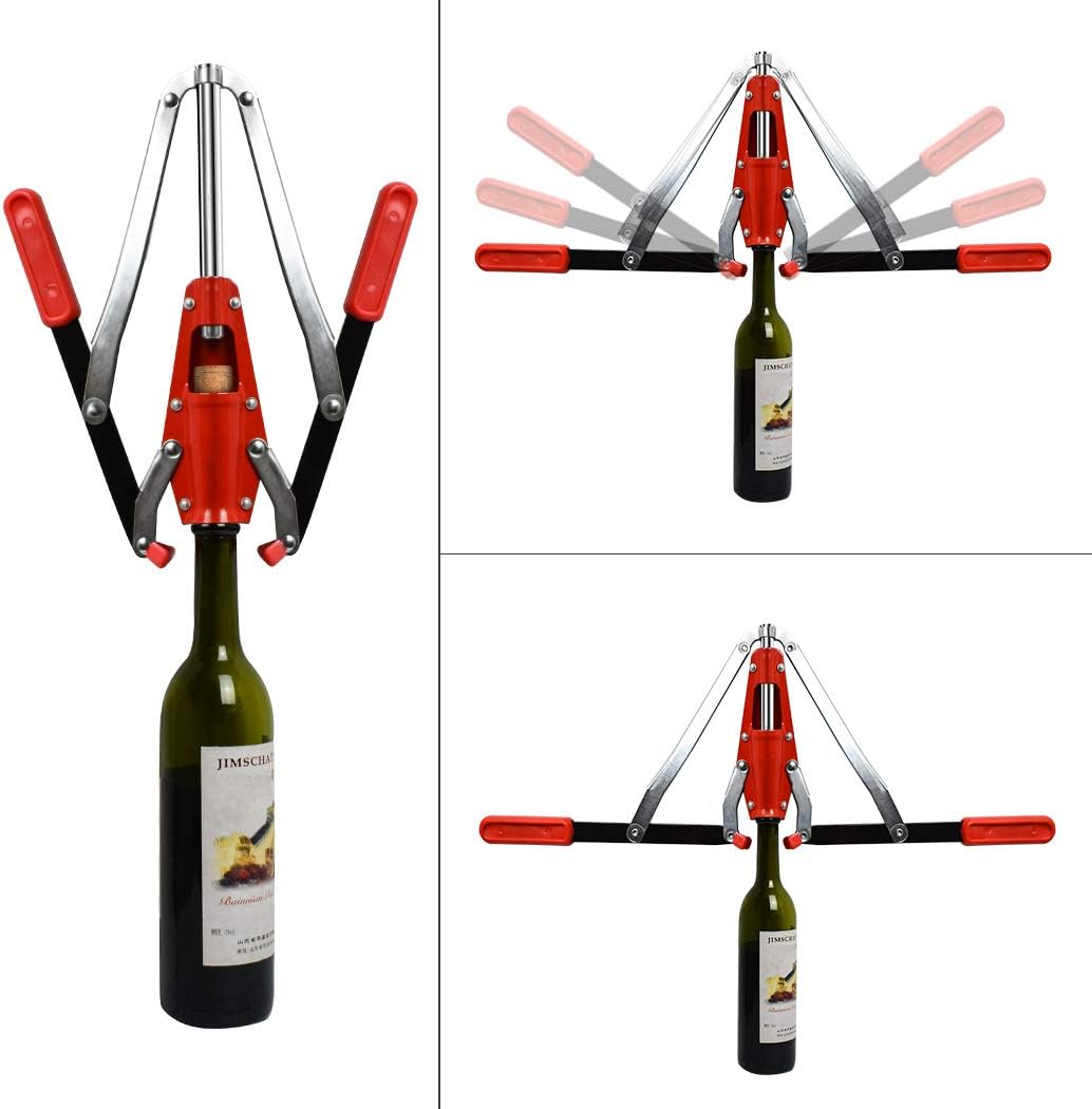 Wine Bottle Double Lever Hand Corker, For Standard Wine, Belgian Beer, and Synthetic Plastic Corks, with 20 Count Wine Corks