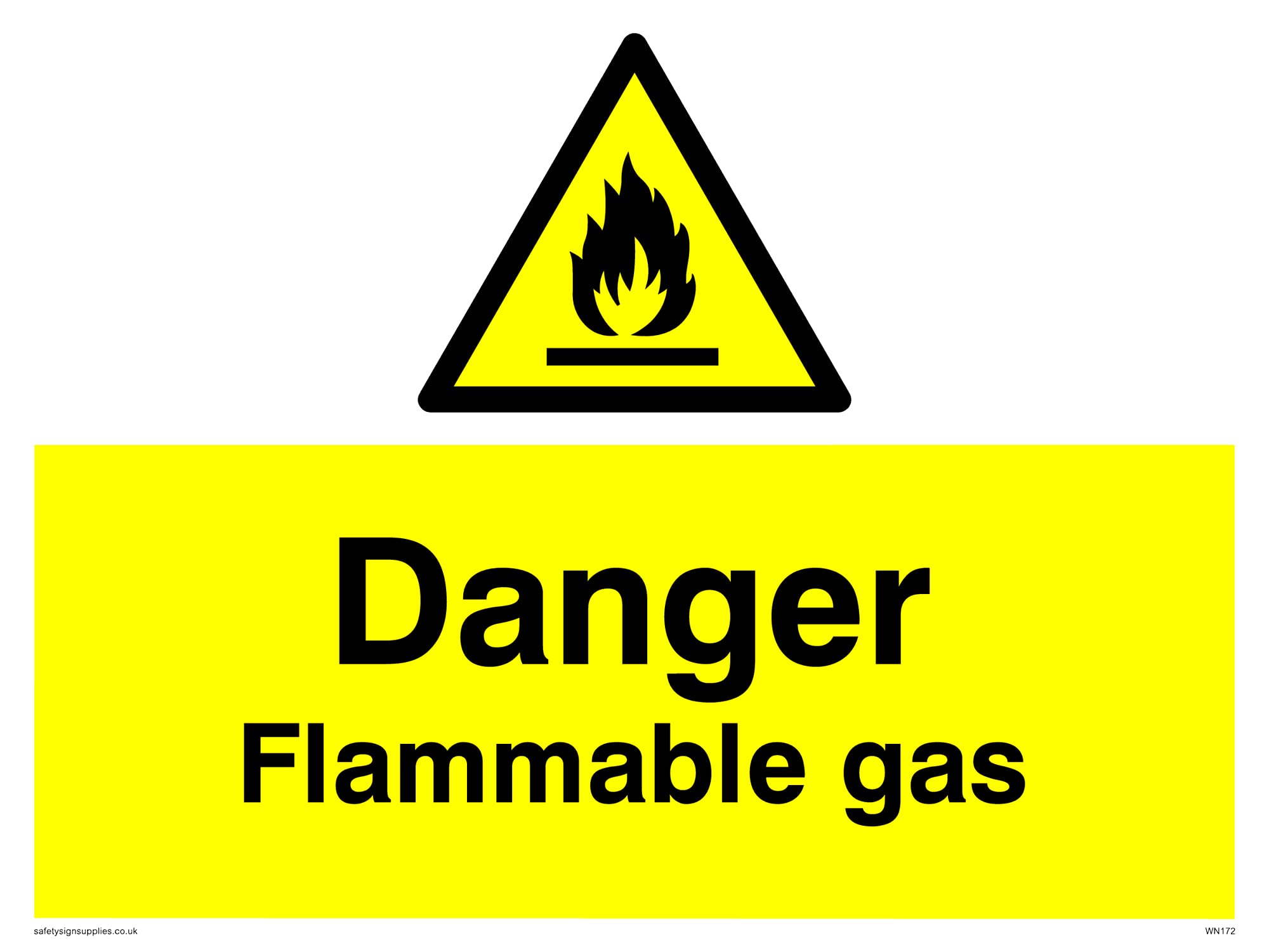 Pack of five - Flammable Gas Sign - 200x150mm - A5L