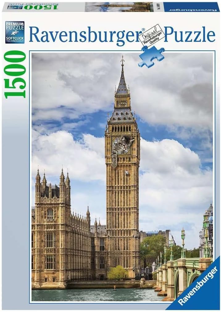 Ravensburger 1500 Piece Puzzle Findus am Big Ben, Cardboard & Linen, Jigsaw, Cartoon Style, 1500 Pieces, 80 x 60 cm, Ages 14+
