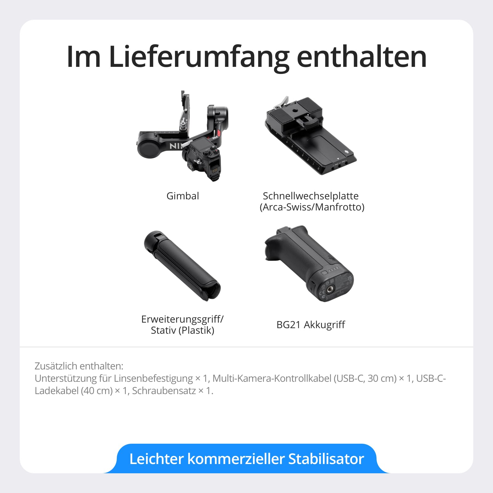 DJI RS 4, 3-Achsen Gimbal-Stabilisator für DSLR- und spiegellose Kameras Canon/Sony/Panasonic/Nikon/Fujifilm, Autom. Achsensperren, 2-Modus-Joystick, Teflon-Achsenarme, Kamera-Gimbal