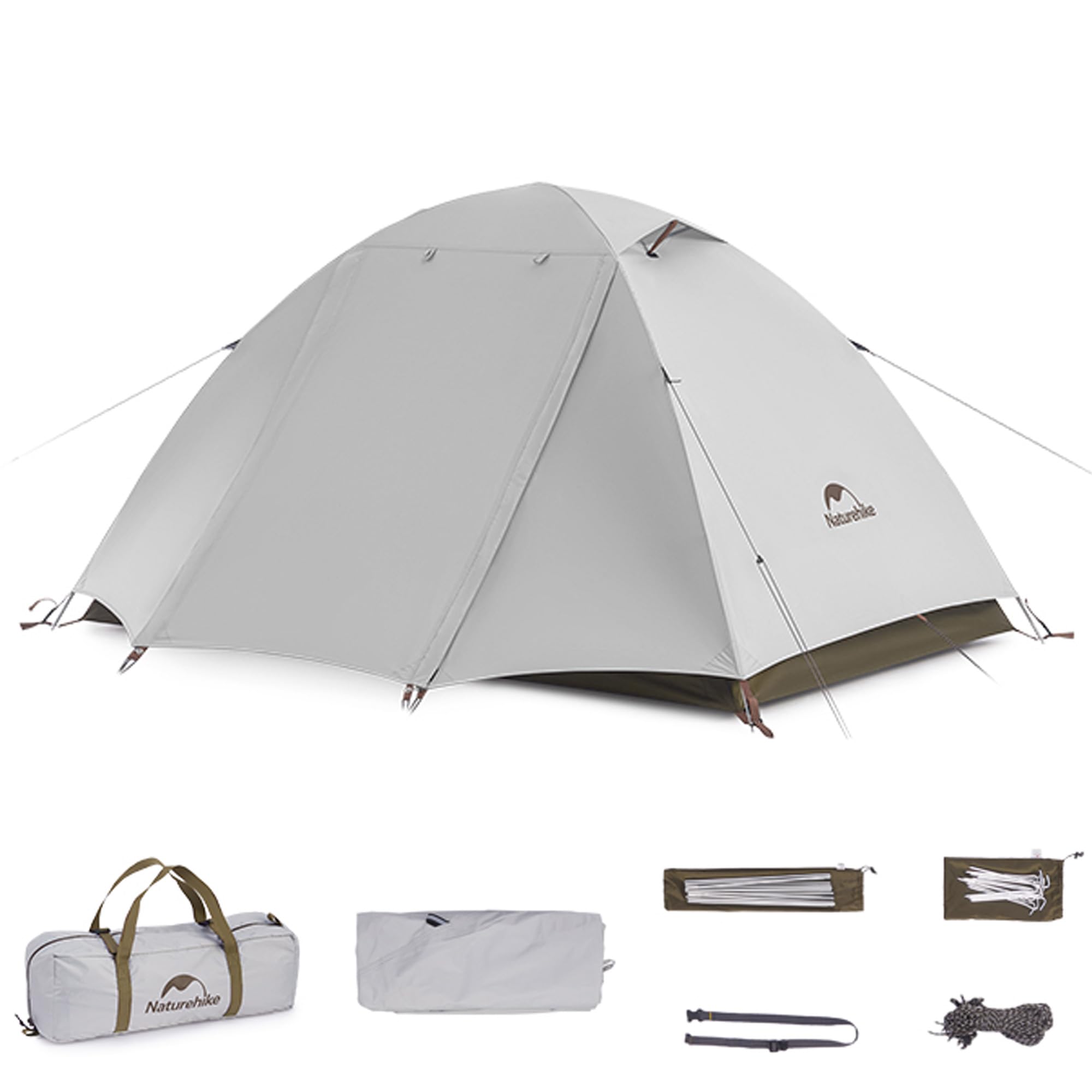 Naturehike Cloud-Creek 2.0 Upgrade Zelt, UPF 50+ & 2000mm Wasserdicht | Sonnenschutz,Windfest bis Stufe 7 & Belüftetes 2-3 Personen Campingzelt, für Wandern, Radfahren, Outdoor