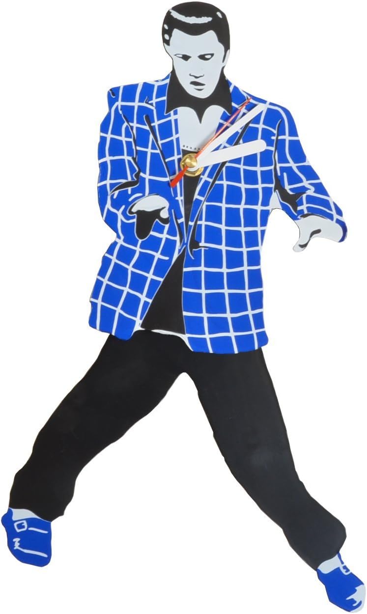 IncredibleGifts Blue with White Stripe Suit Clock Swinging Legs & Hips