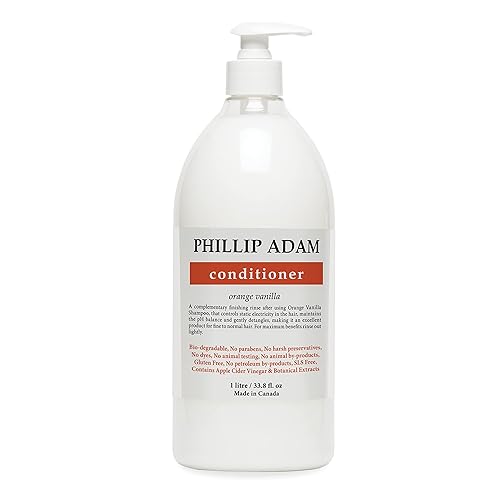 Phillip Adam Acondicionador de vainilla y naranja con vinagre de sidra de manzana, sin parabenos y vegano, para todo tipo de cabello, 33.8 onzas