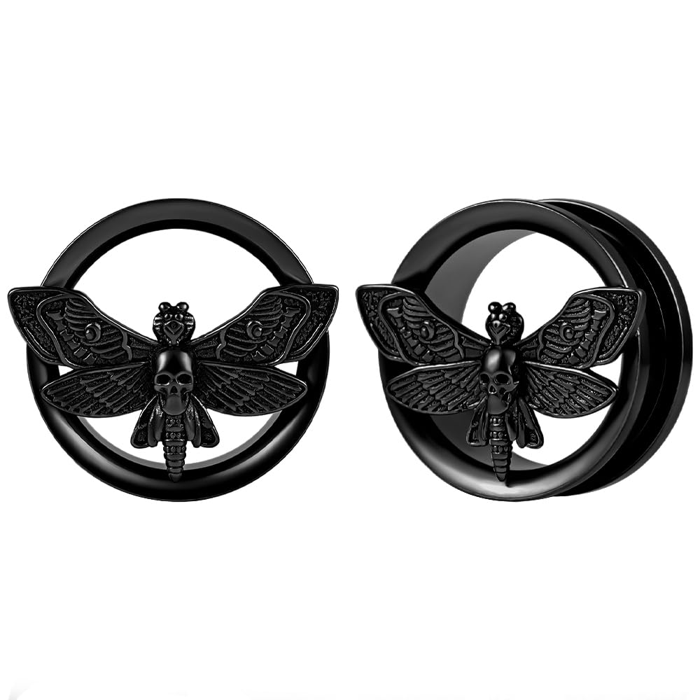 Vankula Dilatatori Lobo Double Flared tunnel dilatatore orecchie Tarma in Acciaio inossidabile lobi piercing espansori Gioielli Uomo Donna 8mm a 22mm