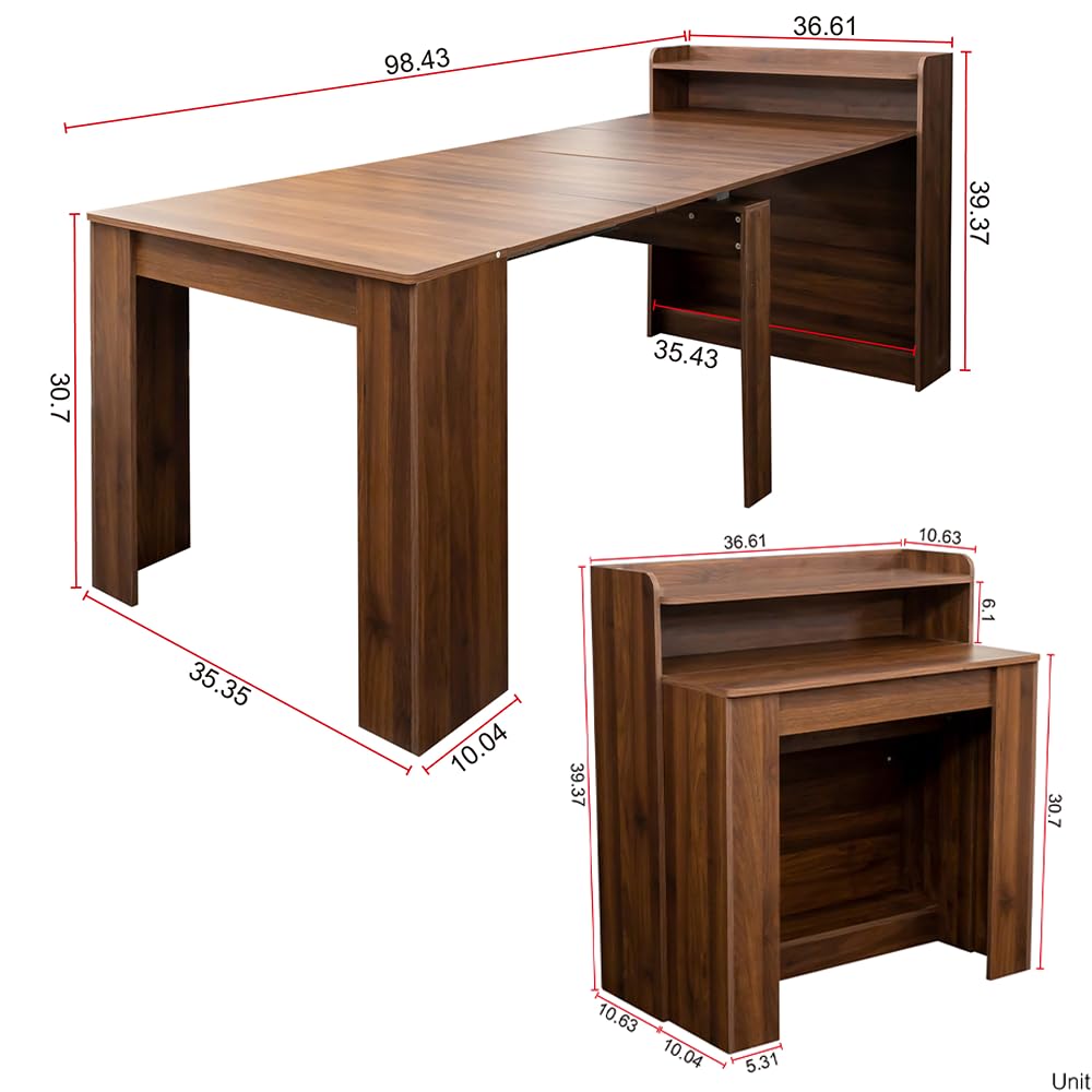 Amazon.com - WILLIAMSPACE 98.4'' Extendable Dining Table with