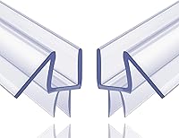 Butecare 2-Pack Frameless Shower Door Bottom Seal for 3/8" Glass - Leak-Proof Clear PE Sweep, No-Adhesive Install, 39" Cut-to-Fit