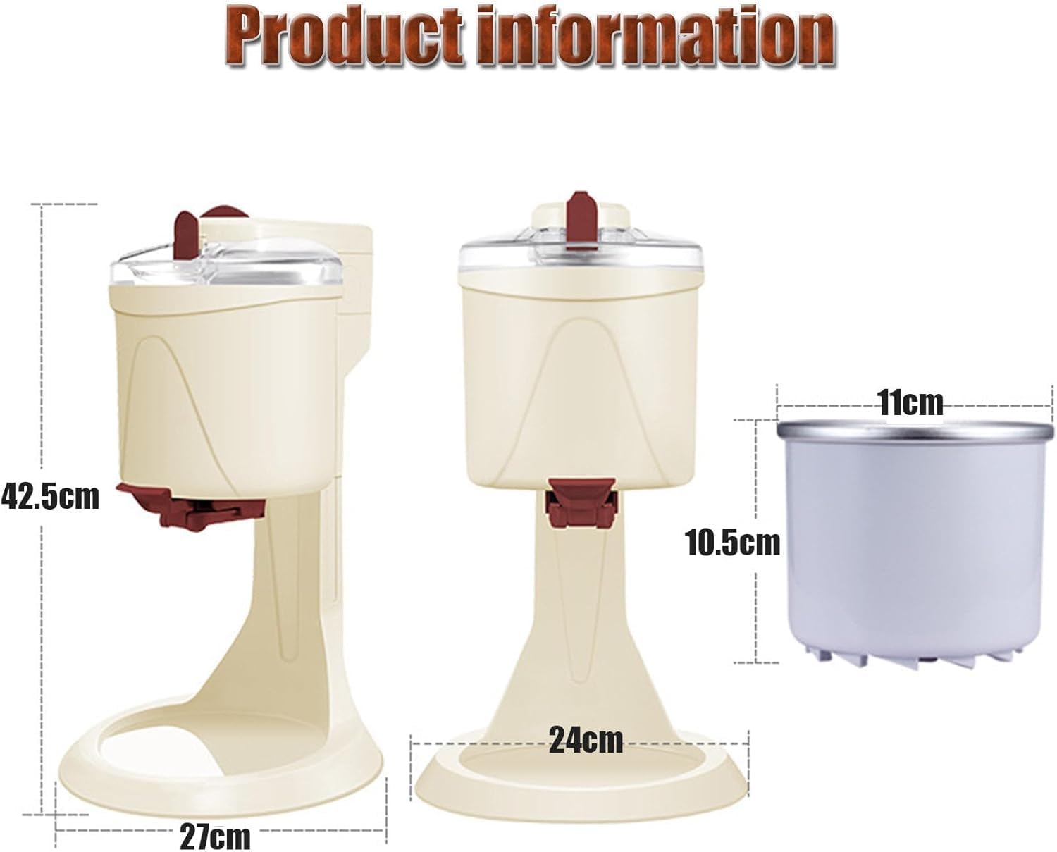 Máquina automática de helados para el hogar, máquina automática de sorbete de yogur y servir frutas suaves, máquina de congelación fácil para postres caseros, perfecta para fiestas y golosinas