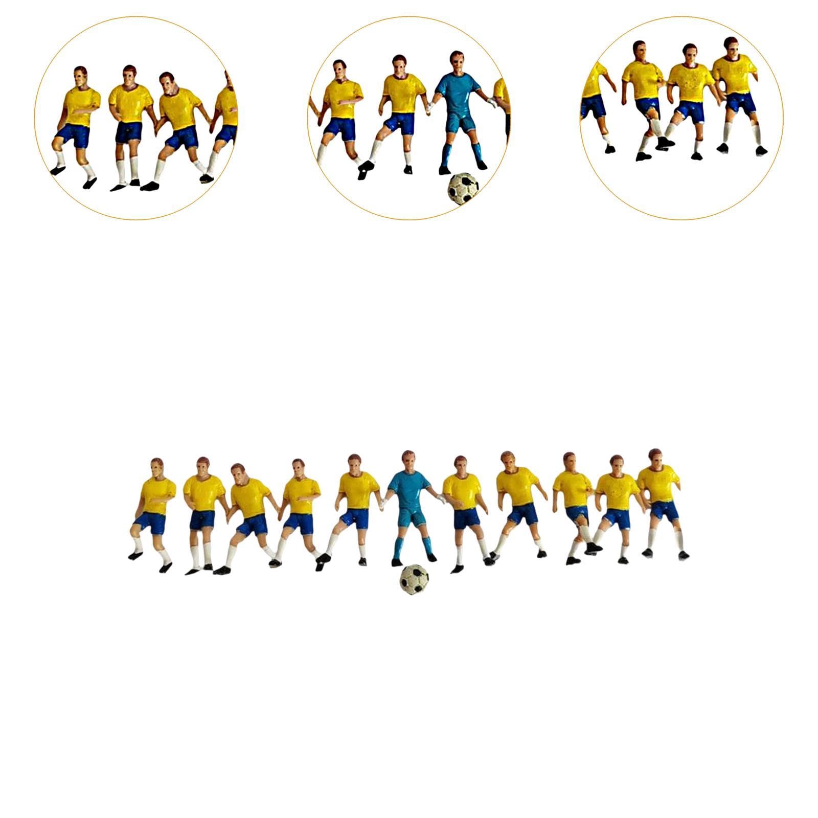 11 Modelli di Calciatore in Miniatura per La Decorazione della Scena Fai -da -Te, Giocatore Giallo