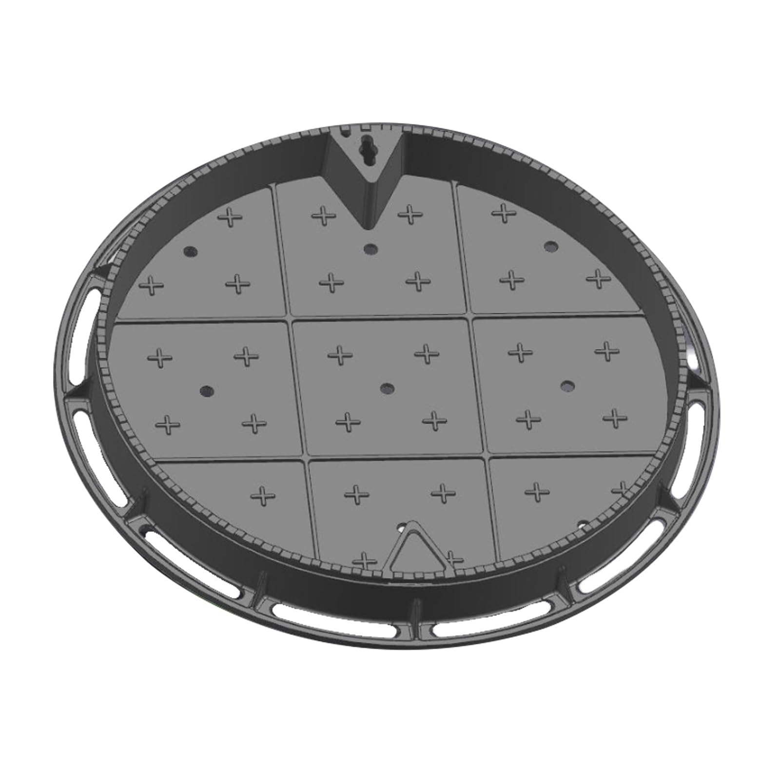 Arqueta Riego y Marco de Pozo de 70 Cm, Tapa para Alcantarillado Redondas Empotradas, para Entrada de Vehículos, Concreto, Patio, Capacidad de Carga de 5 T, Fuerte Estabilidad