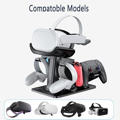 Miniatura 3 de VINDIJA Design VR Stand Multifunction VR Headset Stand for Headset Display Holder and Controller Holder Mount Station for Oculus QuestQuest 2Rift