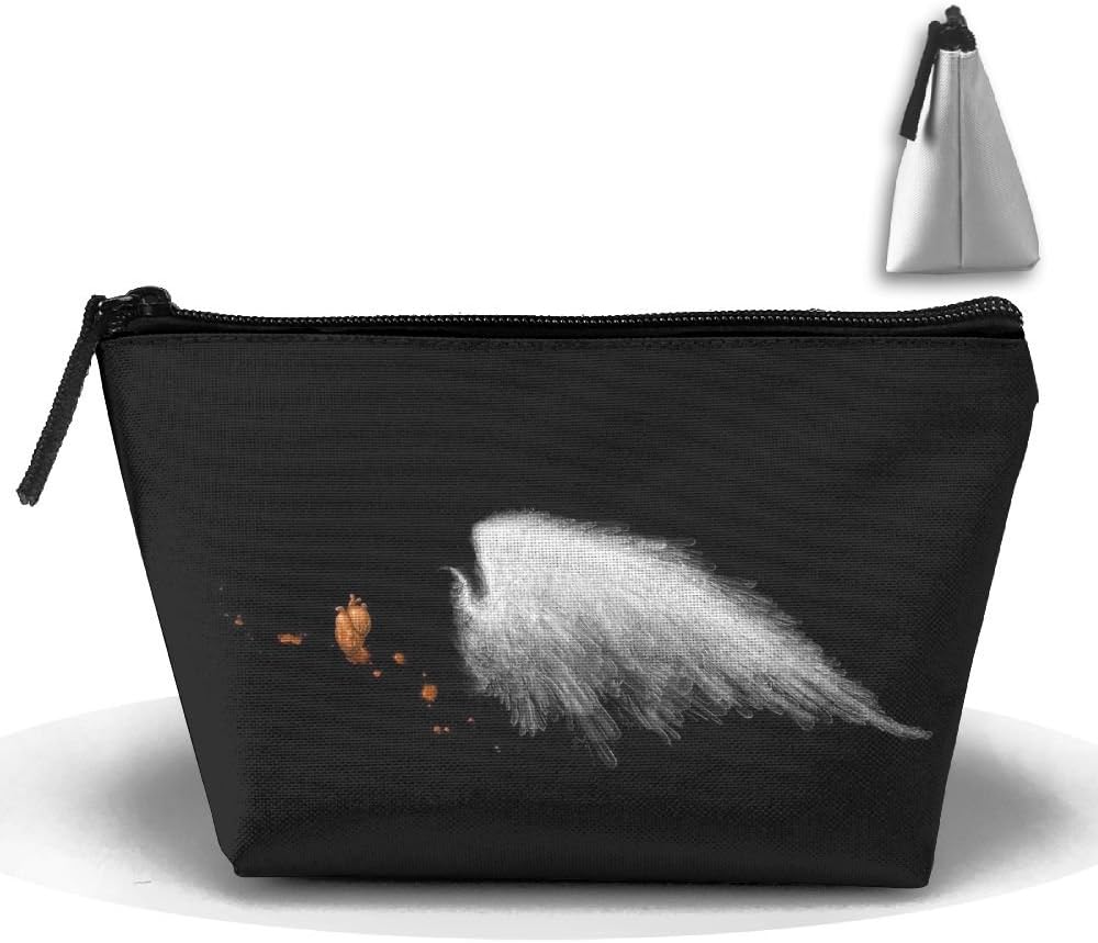 Heart Angel Wings Toiletry Pouch Makeup Bag Trapezoidal Storage Travel Bag Phone Coin Purse Cosmetic Pouch Wallet Pencil Holder Zipper