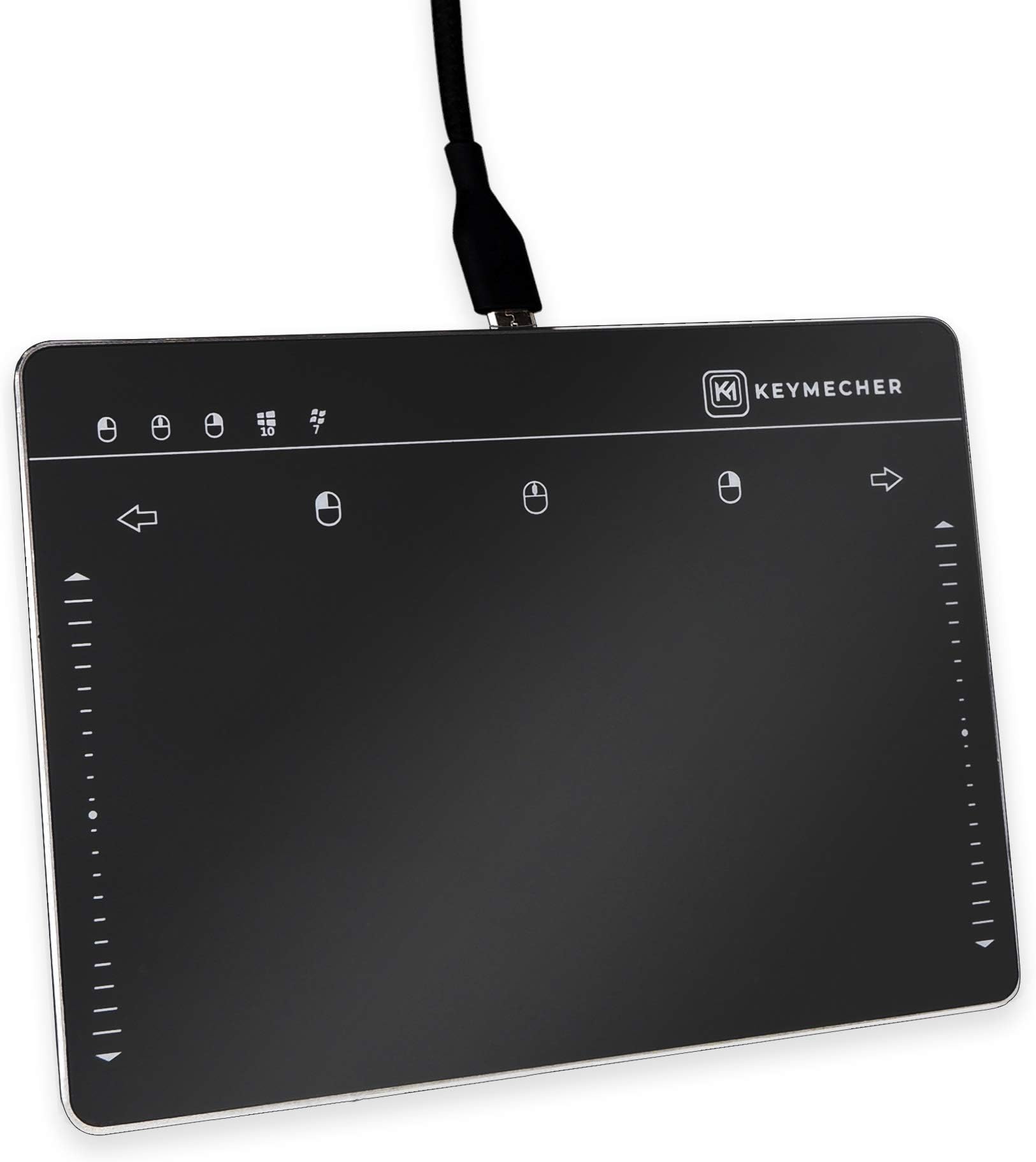 Keymecher Mano Multi-Gesture Wired Trackpad for Windows 7 and Windows 10, USB Slim Touchpad Mouse for Computer, Notebook, PC, and Laptop (Aluminum Black, Support Windows Precision Touchpad)