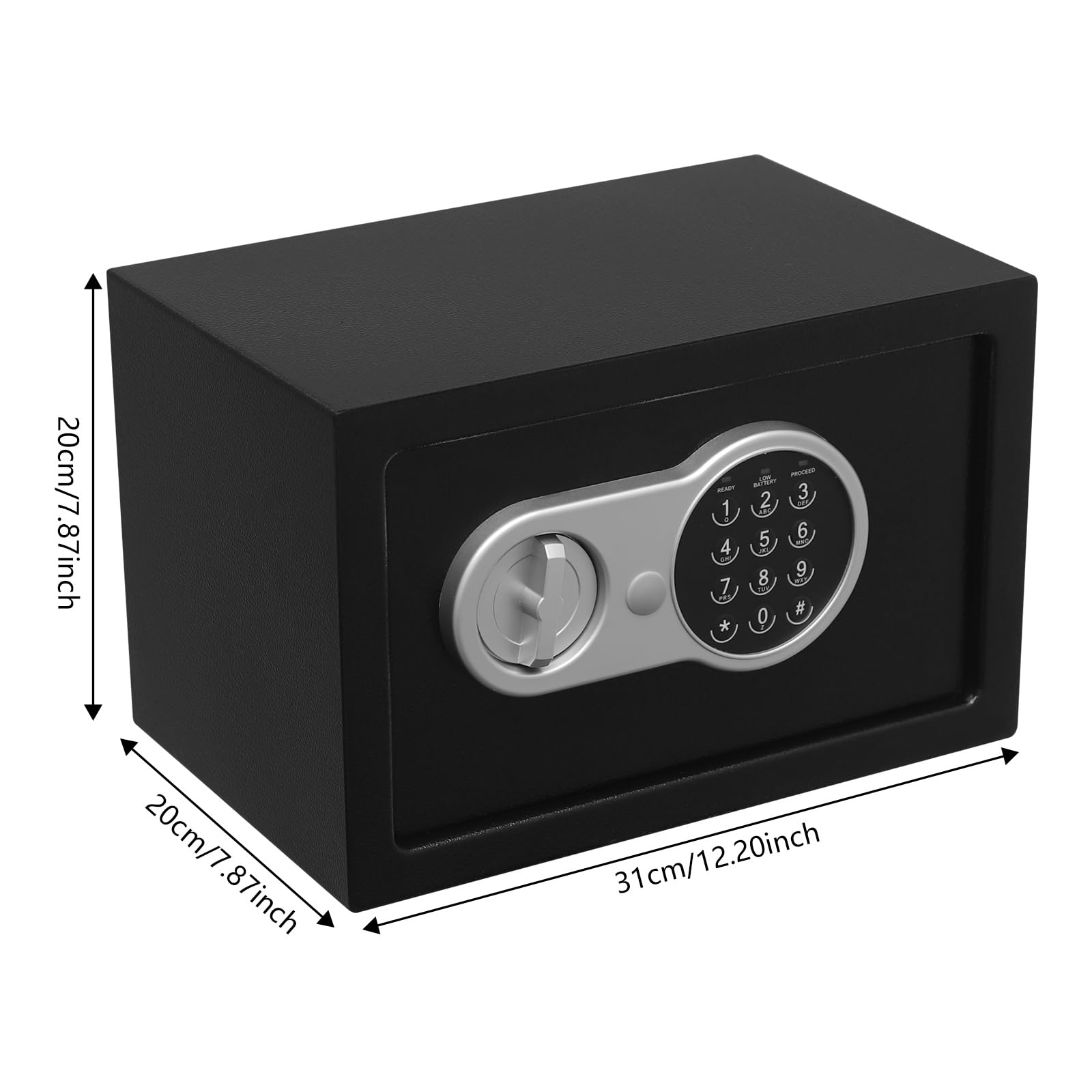 Caja fuerte de pared 31x20x20 cm con llaves y cerradura electrónica para dinero joyas