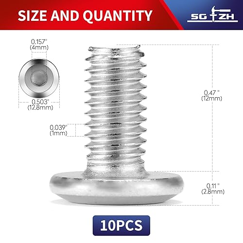 Miniatura 76 de Tornillos hexagonales de cabeza plana M8 x 0.984 in, acero inoxidable 304 18-8, rosca completa (con llave hexagonal)