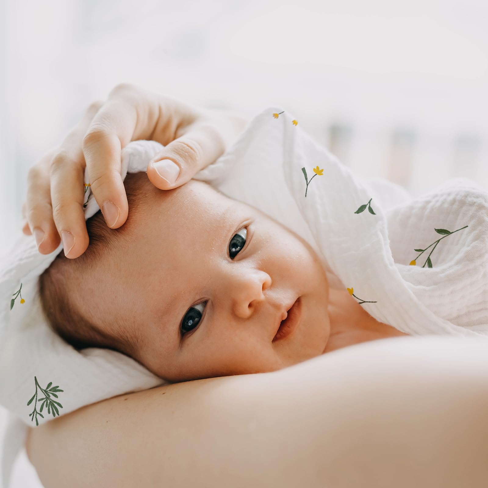 GLLQUEN BABY Mantas de muselina para niñas y niños, paquete de 4, mantas de bebé para niñas y niños, manta para envolver recién nacidos, unisex, esencial para bebés, lista de deseos y regalo