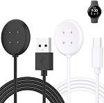 2-Pack Charger Cable for Google Pixel Watch 3 / Pixel Watch 2 Charger, Replacement Magnetic Charging Cable for Fitbit Ace LTE (USB-C + USB-A)