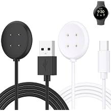 Meliya 2-Pack Charger Cable for Google Pixel Watch 3 / Pixel Watch 2 Charger, Replacement Magnetic Charging Cable for Fitbit Ace LTE USB-C + USB-A