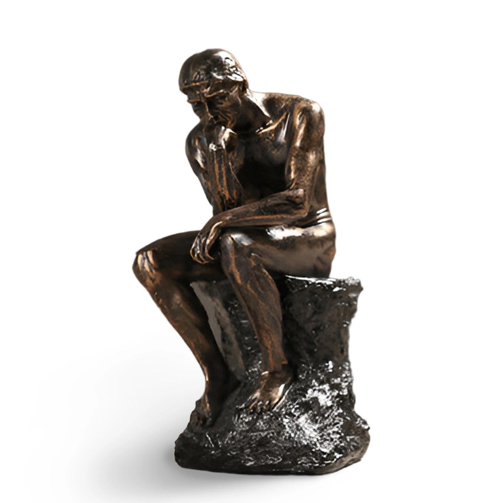 Syfunlv Thinking Man Character Sculpture,Sandstone Resin Thinker Statue Ornaments,Modern Aesthetic Figurine Decoration,for Home Living Room Bedroom Office Shelf Table Desk Bookshelf Decor(Style 1)