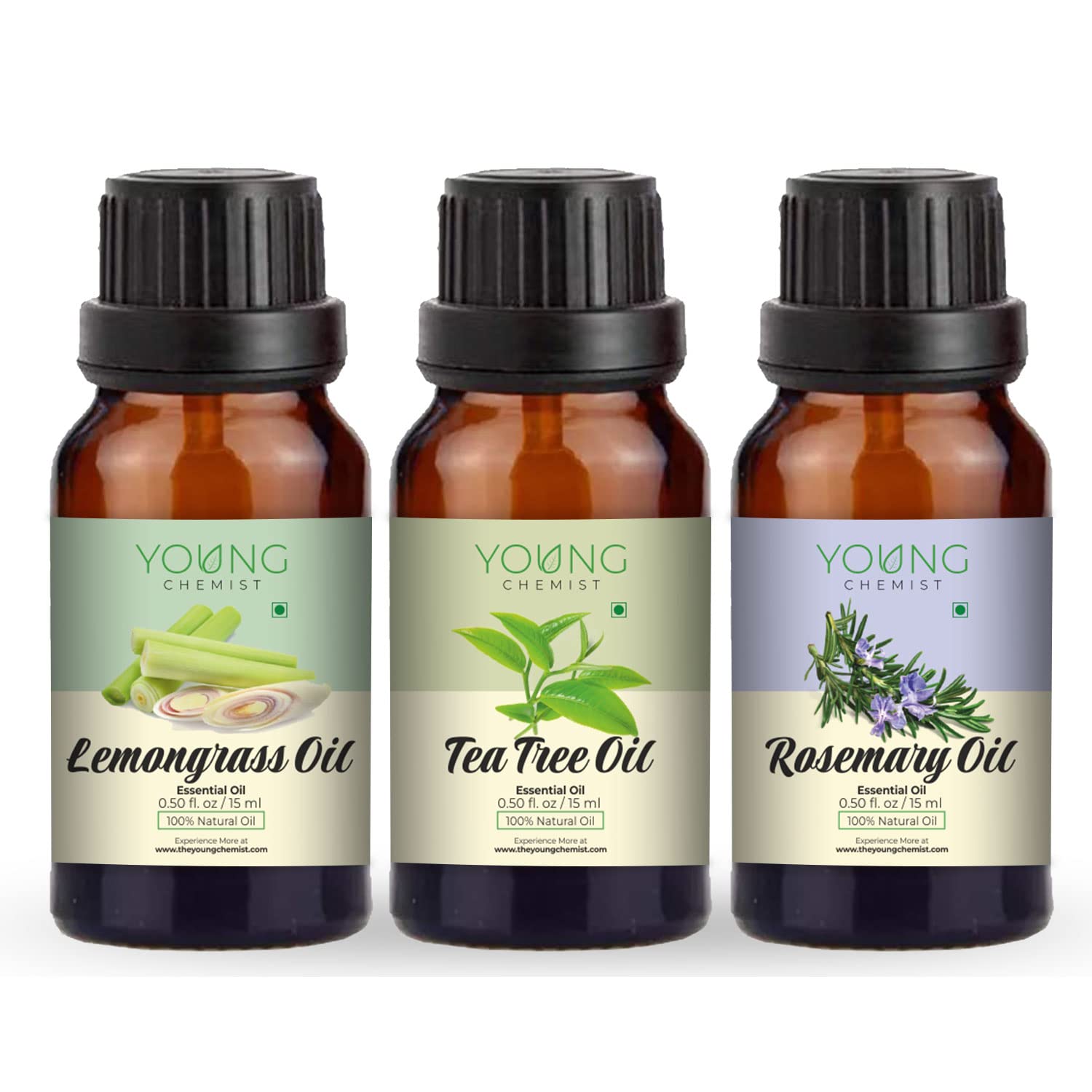 Young Chemist Lemongrass, Tea tree & Rosemary Essential Oils Pack Of