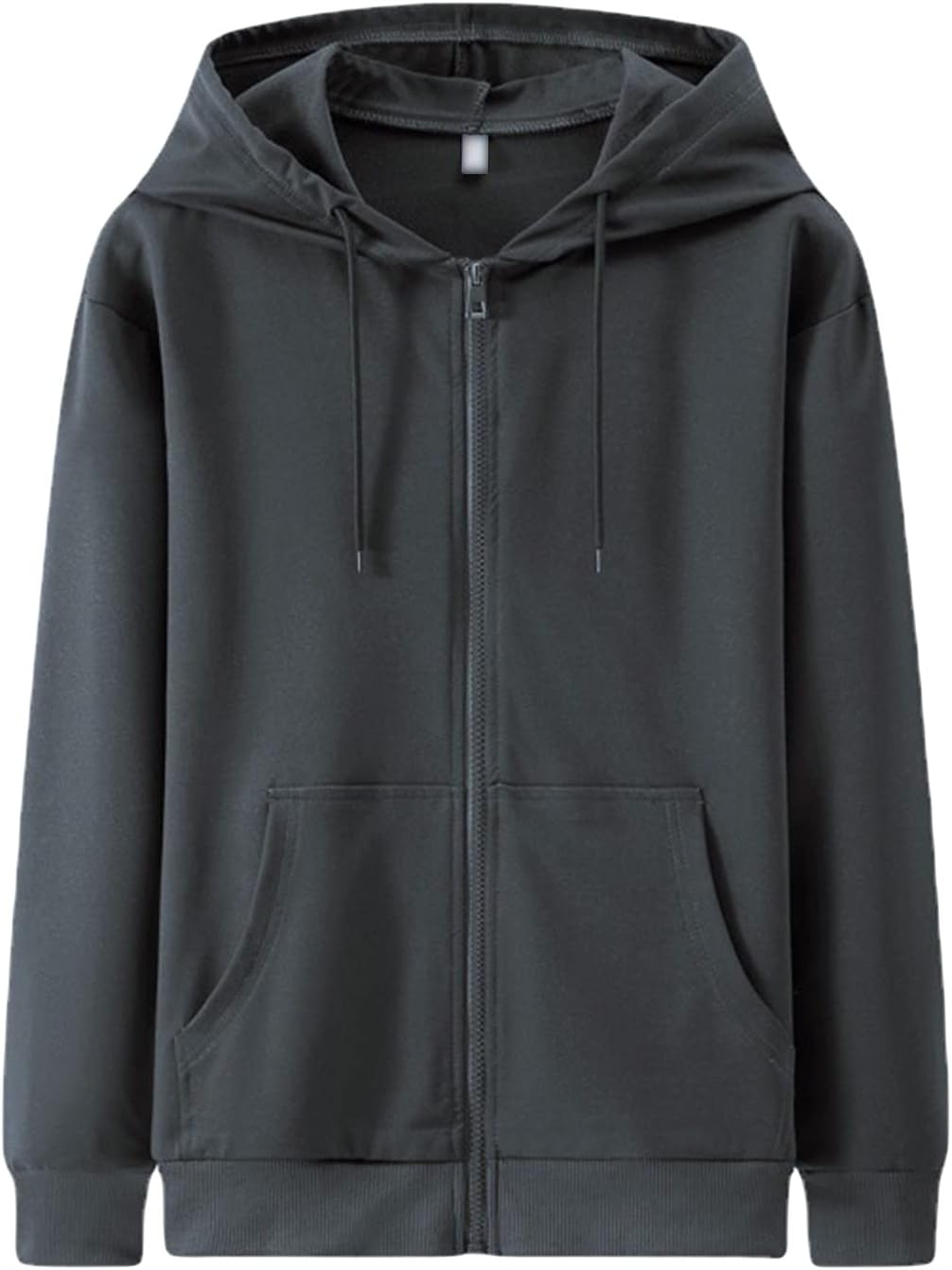 DGHM-JLMY Men's Street Loose Zipper Hoodie Zip-Front Cotton-Blend Hooded Sweatshirt Relaxed Fit Midweight Full-Zip Sweatshirt