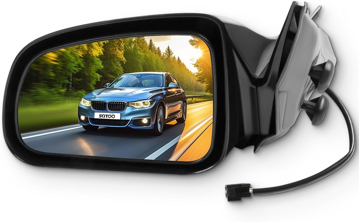 SCITOO Driver Side View Mirror Fit For Pontiac Grand Prix 2004 2005 2006 2007 2008 Manual Folding Heated Power Adjustment Black Left Outside Exterior Side Mirror GM1320279