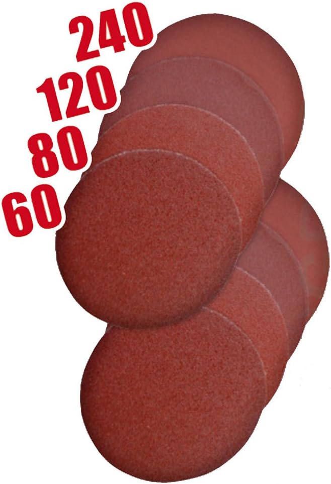 Pack of 50 Professional Velcro Sandpaper Set/Sanding Discs Velcro Diameter 180 mm/Granulation 120/for Sanders and Polishing Machines – High Life – Unpunched