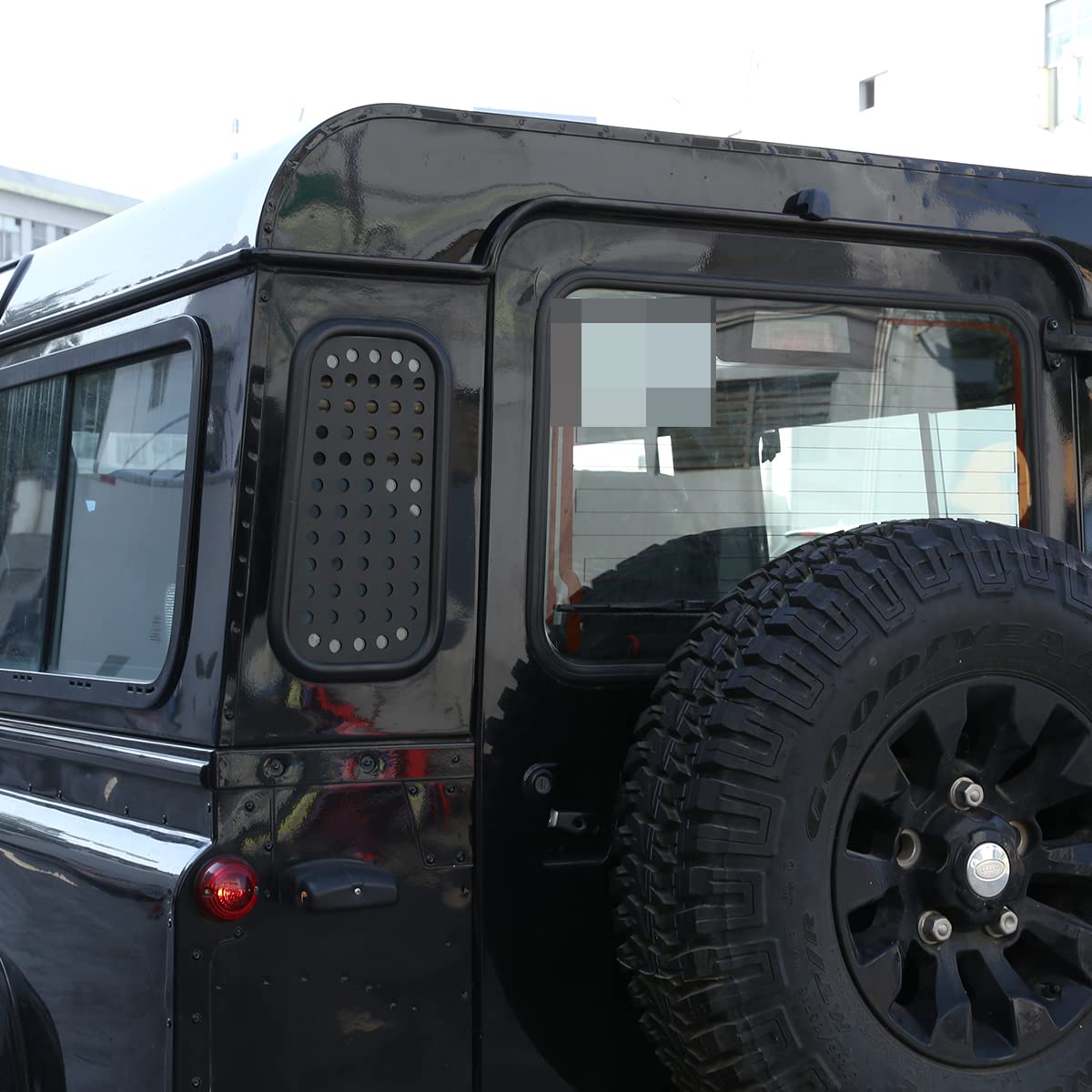 Per LR Defender 110 90 2004–2022, piastra protettiva vetri laterali, lega alluminio nero, accessori auto