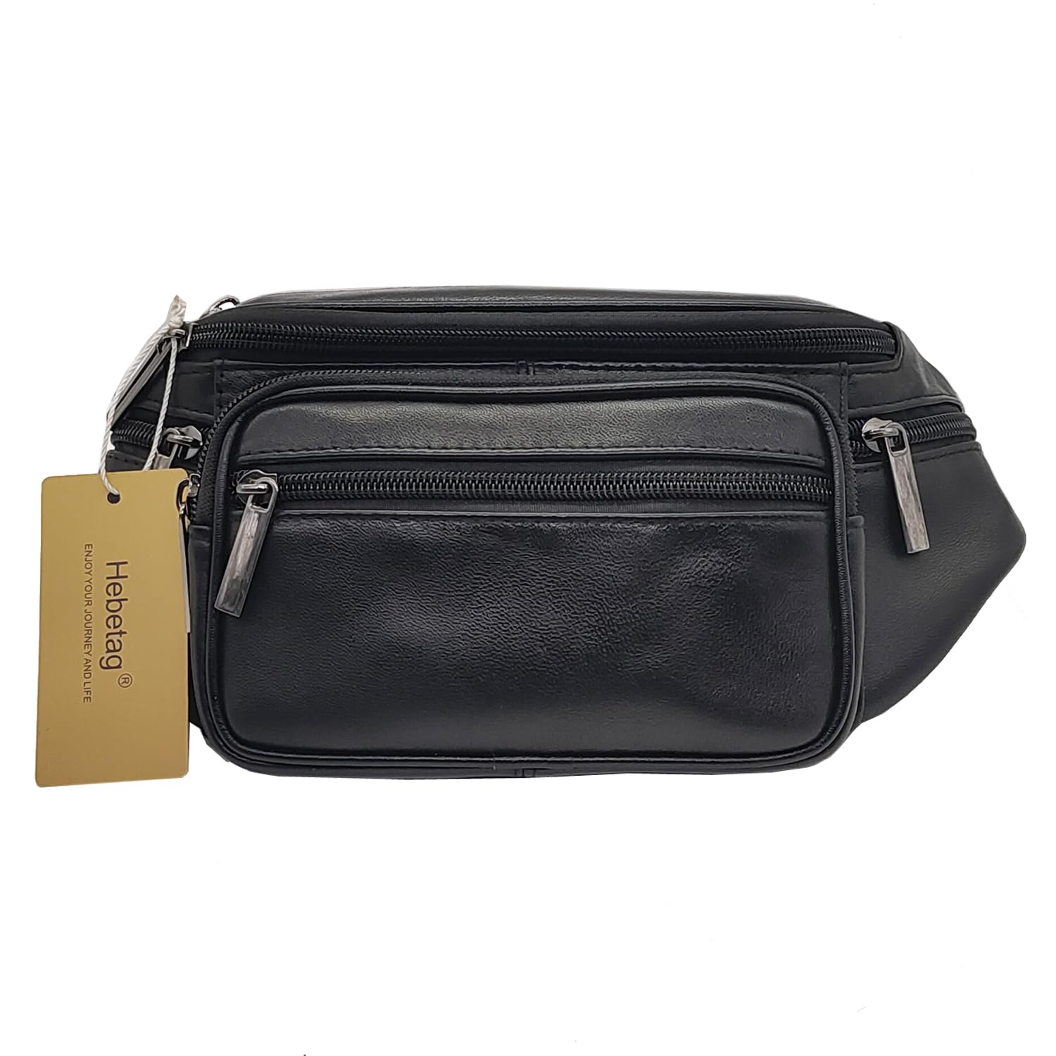 Hebetag Sac Banane en Cuir pour Homme et Femme Sac Banane pour Voyage, Course à Pied, randonnée, Camping, téléphone Portable, Pochette Pochette