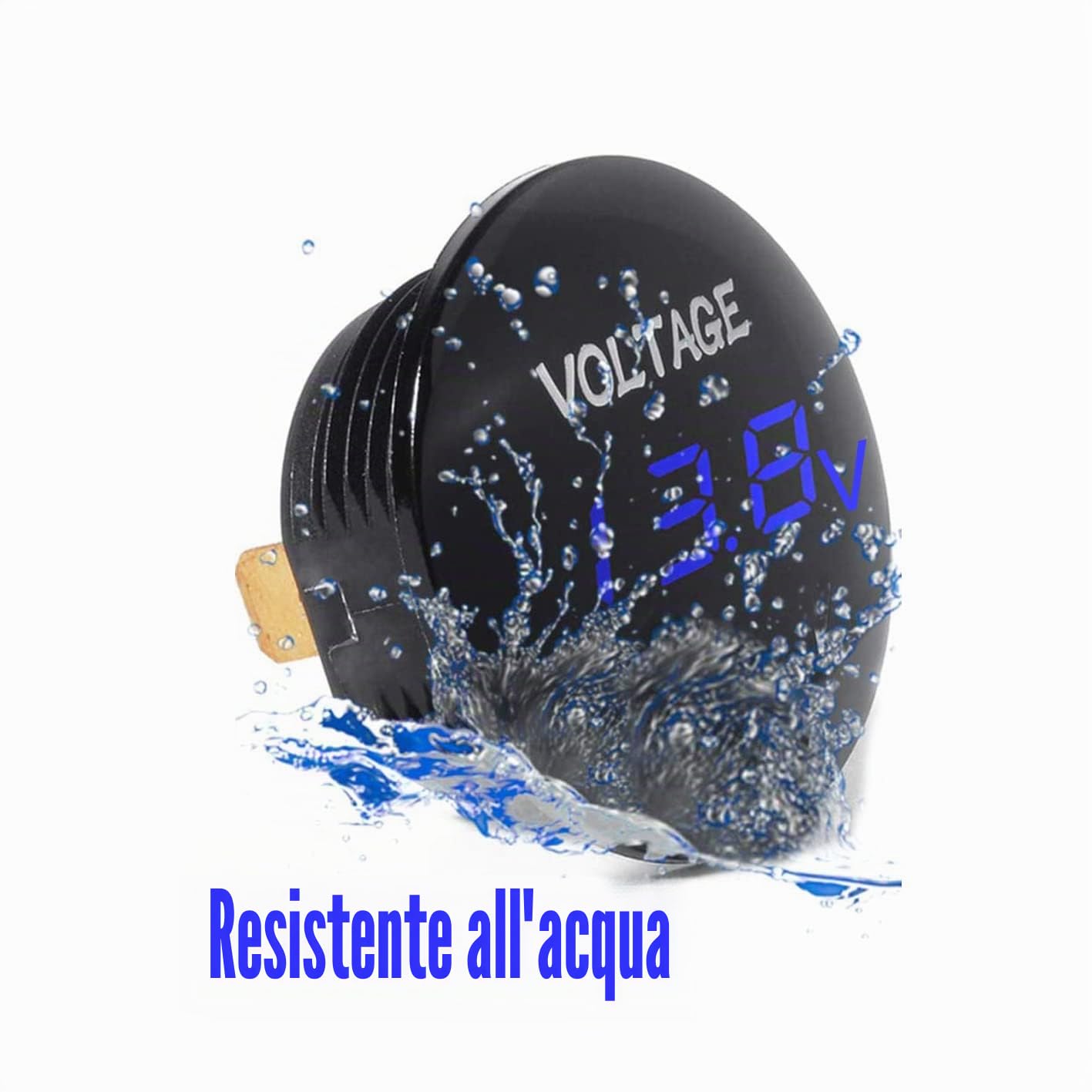 Voltmetro digitale a LED 12V 24V impermeabile per auto barca